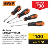 Grip 4-Piece Screwdriver Set