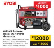 Ryobi 6.8kVA 4-Stroke Recoil Start Petrol Generator RG7900