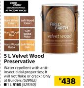 Fired Earth Velvet Wood Preservative-5Ltr