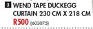 Wend Tape Duckegg Curtain-230cm x 218cm
