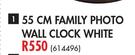 Family Photo Wall Clock White-55cm