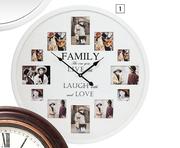 Family Photo Wall Clock White-55cm