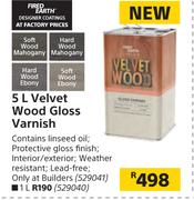 Fired Earth 5L Velvet Wood Gloss Varnish