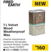 Fired Earth 1L Velvet Wood Weatherproof Wax