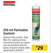 Soudal 310ml Paintable Sealant