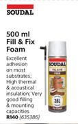 Soudal 500ml Fill & Fix Foam