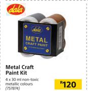 Dala Metal Craft Paint Kit 4 x 30ml 