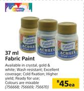Acrilex 37ml Fabric Paint-Each