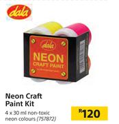 Dala Neon Craft Paint Kit 4 x 30ml 