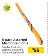 Clean Day 5 Pack Assorted Microfibre Cloths