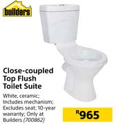 Builders Close-Coupled Top Flush Toilet Suite