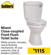 Builders Miami Close-Coupled Front Flush Toilet Suite