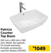 Patricia Counter Top Basin- 545 mm x 405 mm x 160 mm