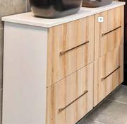 Builders 2-Drawer Double Wall-Hung Shale Vanity 1.2 m