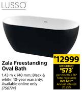 Lusso Zala Freestanding Oval Bath 1.43 m x 740 mm