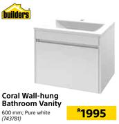Builders 600 mm Coral Wall-Hung Bathroom Vanity