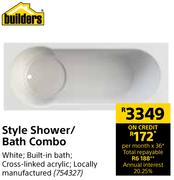 Builders Style Shower/Bath Combo