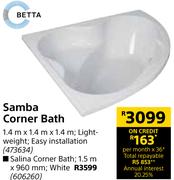 Betta Samba Corner Bath 1.4 m x 1.4 m x 1.4 m