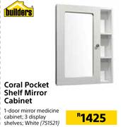 Builders Coral Pocket Shelf Mirror Cabinet