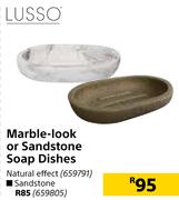 Lusso Marble Look Or Sandstone Soap Dishes (Natural Effect)