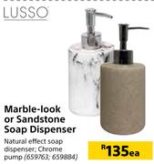 Lusso Marble Look Or Sandstone Soap Dispenser-Each