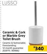 Lusso Ceramic & Cork Or Marble Grey Toilet Brush