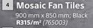 Mosaic Fan Tiles (Black) 900m x 850mm-Per sqm