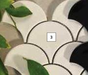 Mosaic Fan Tiles (White) 900m x 850mm-Per sqm