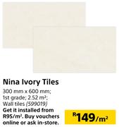 Nina Ivory Tiles-300mm x 600mm Per sqm