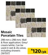 Mosaic Porcelain Tiles-298mm x 298mm Per pk