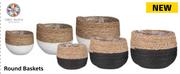 First Dutch Round Baskets-150mm (h) x 180mm (d) Each