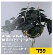Artificial Peacock Plant In Basket