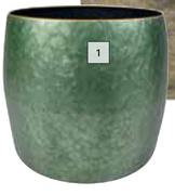 Flora Dani Green Metal Pot-240mm (h) x 350mm (d) Each
