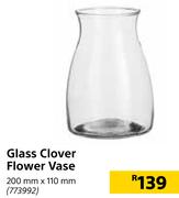 Glass Clover Flower Vase-200mm x 110mm