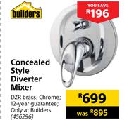Builders Concealed Style Diverter Mixer
