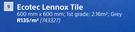 Ecotex Lennox Tile-600mm x 600mm Per Sqm