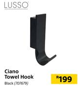 Lusso Ciano Towel Hook- Black