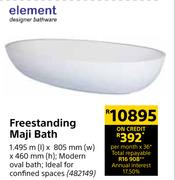 Element Freestanding Maji Bath-1.495mm (l) x 805mm (w) x 460mm (h)