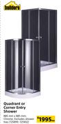 Builders Quadrant Or Corner Entry Shower-885mm x 885mm Each