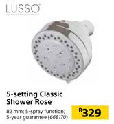 Lusso 5 Setting Classic Shower Rose