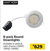 Light Worx 8 Pack Round Downlights