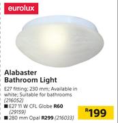 Eurolux Alabaster 280mm Opal Bathroom Light