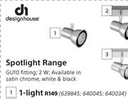 Designhouse 1 Light Spotlight Range