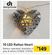 Designhouse 10 LED Rattan Heart 