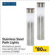 Solar Flair Stainless Steel Path Lights-Each