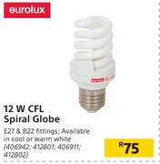 Eurolux 12W CFL Spiral Globe