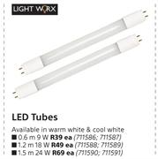 Light Worx 1.2m 18W LED Tubes-Each