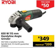 Ryobi 650W 115mm Handyline Angle Grinder