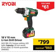 Ryobi 18V 10mm Li-Ion Drill Driver