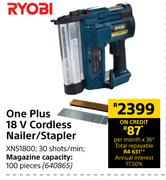 Ryobi One Plus 18 V Cordless Nailer/ Stapler XNS1800